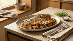 Karp zapiekany z pieczarkami i cebulą – soczysty, wytrawny i prosty