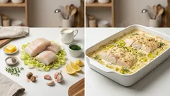 Dorsz w porach z piekarnika – kremowy sos śmietankowy i ryba soczysta za każdym razem